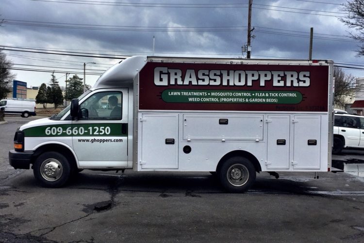 Spartan utility body partial wrap for grasshoppers landscaping | Sign ...