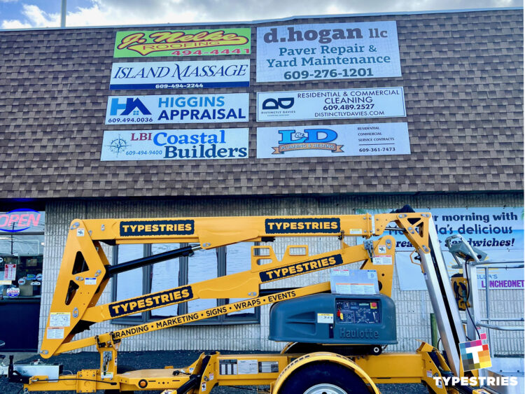 Roof and facade sign in Ship Bottom Long Beach Island